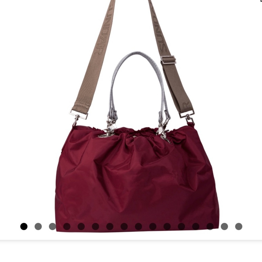 Stylish Burgundy Crossbody Bag with Removable Strap